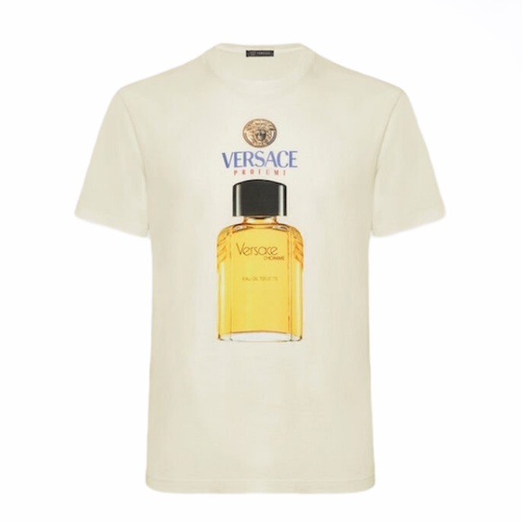 Brand New Versace Men's Scents Motif T-Shirt - Picture 2 of 5